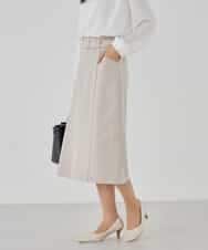 KBHCD01079 a.v.v(アー・ヴェ・ヴェ) 【洗える/ストレッチ/セットアップ対応】ダブルクロスタイトスカート ネイビー