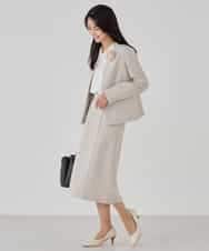 KBHCD01079 a.v.v(アー・ヴェ・ヴェ) 【洗える/ストレッチ/セットアップ対応】ダブルクロスタイトスカート ネイビー