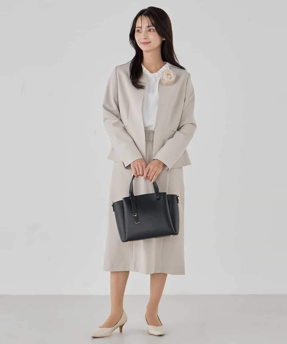 KBHCD01079 a.v.v(アー・ヴェ・ヴェ) 【洗える/ストレッチ/セットアップ対応】ダブルクロスタイトスカート ネイビー