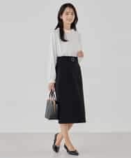 KBHCD01079 a.v.v(アー・ヴェ・ヴェ) 【洗える/ストレッチ/セットアップ対応】ダブルクロスタイトスカート ネイビー