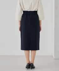 KBHCD01079 a.v.v(アー・ヴェ・ヴェ) 【洗える/ストレッチ/セットアップ対応】ダブルクロスタイトスカート ネイビー