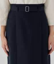 KBHCD01079 a.v.v(アー・ヴェ・ヴェ) 【洗える/ストレッチ/セットアップ対応】ダブルクロスタイトスカート ネイビー