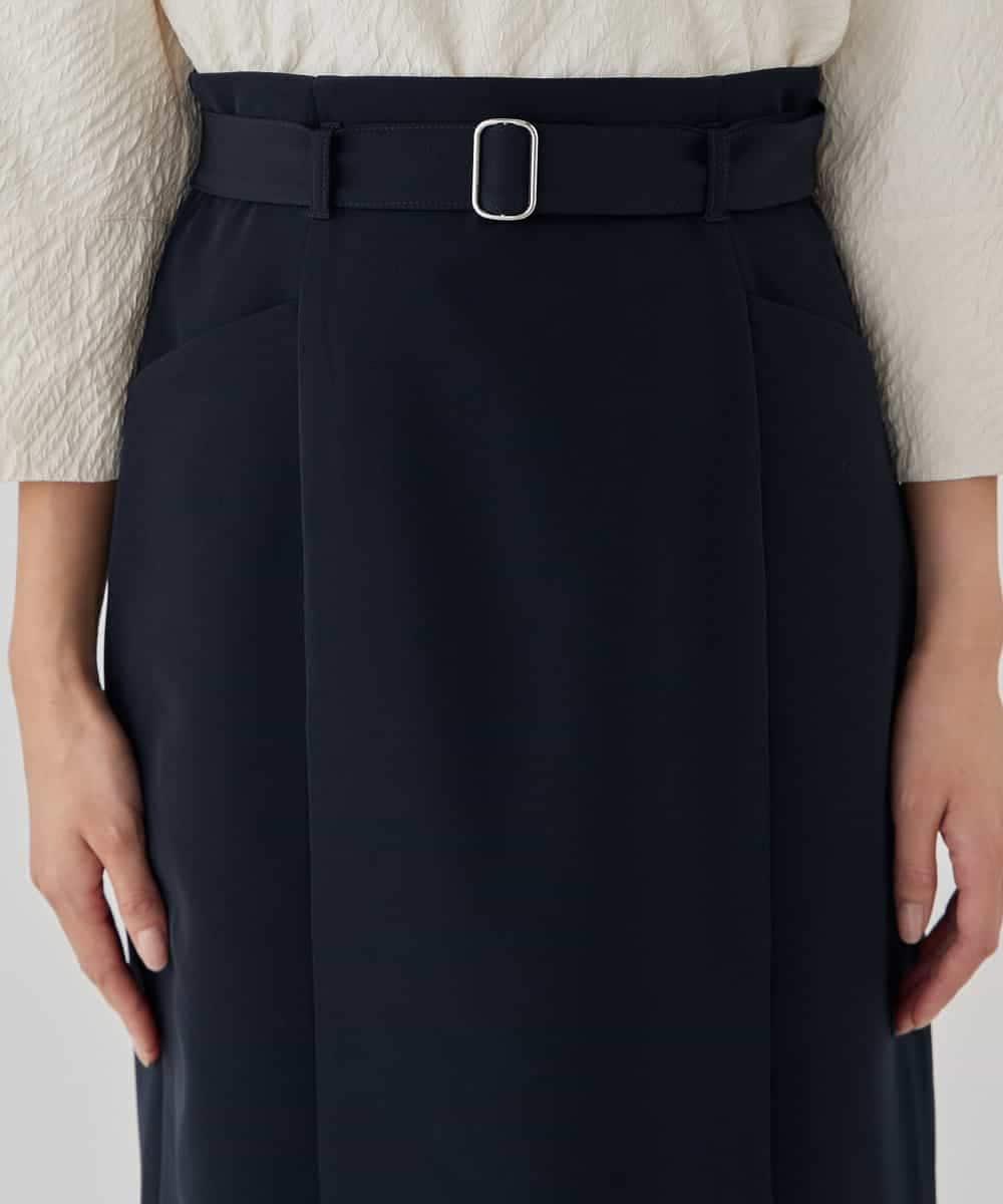 KBHCD01079 a.v.v(アー・ヴェ・ヴェ) 【洗える/ストレッチ/セットアップ対応】ダブルクロスタイトスカート ネイビー