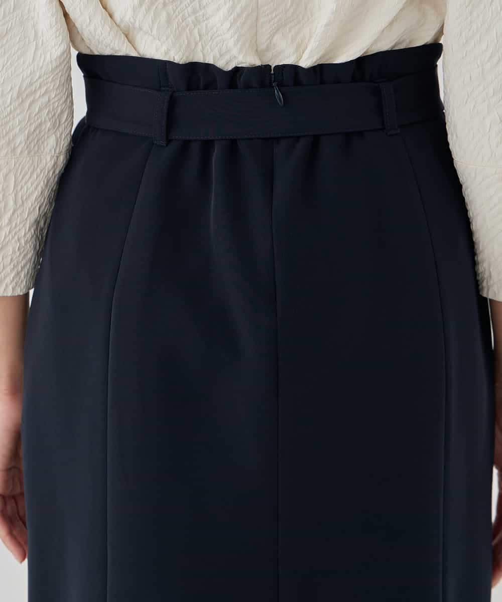 KBHCD01079 a.v.v(アー・ヴェ・ヴェ) 【洗える/ストレッチ/セットアップ対応】ダブルクロスタイトスカート ネイビー