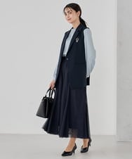 KBHCD02069 a.v.v(アー・ヴェ・ヴェ) 【洗える】チュールマーメイドスカート ブラック