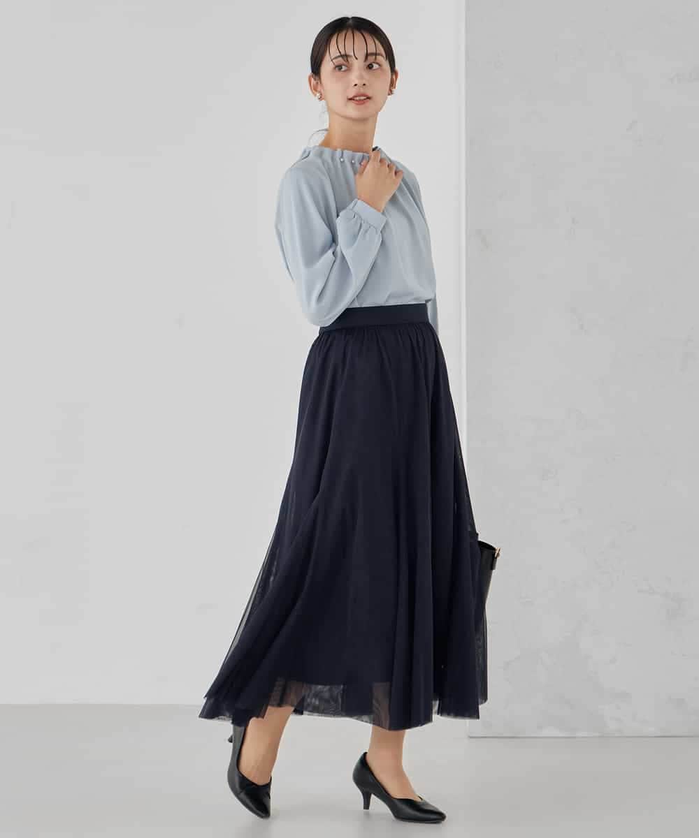 KBHCD02069 a.v.v(アー・ヴェ・ヴェ) 【洗える】チュールマーメイドスカート ブラック