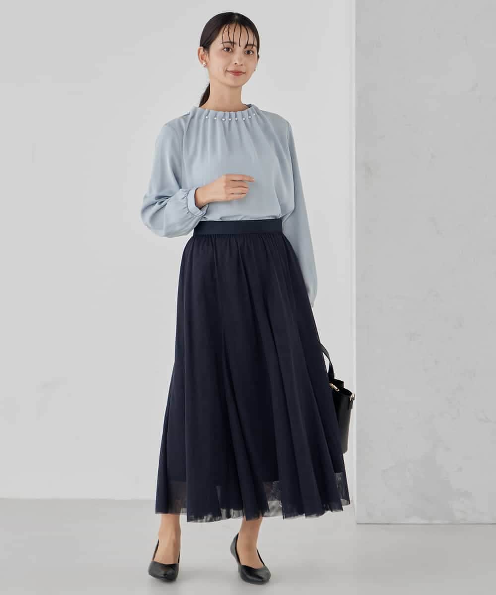 KBHCD02069 a.v.v(アー・ヴェ・ヴェ) 【洗える】チュールマーメイドスカート ブラック