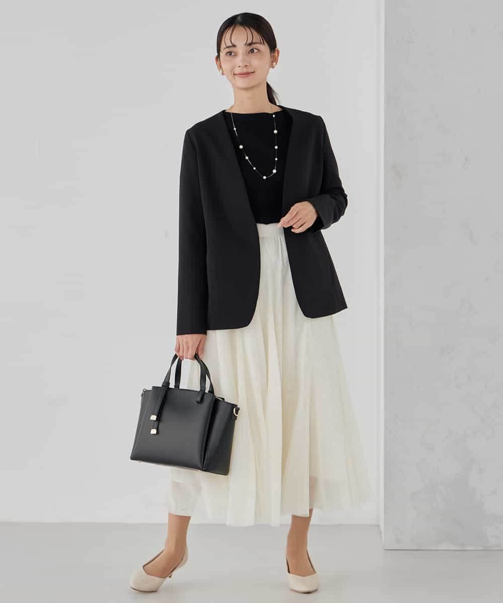 KBHCD02069 a.v.v(アー・ヴェ・ヴェ) 【洗える】チュールマーメイドスカート ブラック