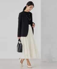 KBHCD02069 a.v.v(アー・ヴェ・ヴェ) 【洗える】チュールマーメイドスカート ブラック