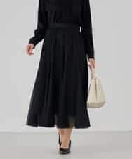 KBHCD02069 a.v.v(アー・ヴェ・ヴェ) 【洗える】チュールマーメイドスカート ブラック