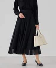 KBHCD02069 a.v.v(アー・ヴェ・ヴェ) 【洗える】チュールマーメイドスカート ブラック