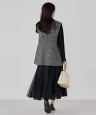 KBHCD02069 a.v.v(アー・ヴェ・ヴェ) 【洗える】チュールマーメイドスカート ブラック