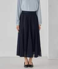 KBHCD02069 a.v.v(アー・ヴェ・ヴェ) 【洗える】チュールマーメイドスカート ブラック