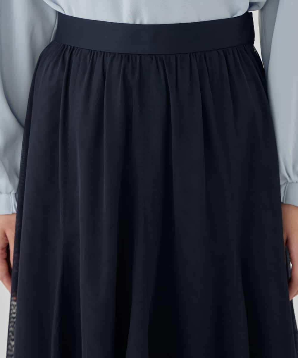 KBHCD02069 a.v.v(アー・ヴェ・ヴェ) 【洗える】チュールマーメイドスカート ブラック