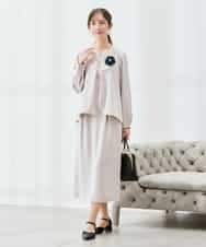 KBHCD03069 a.v.v(アー・ヴェ・ヴェ) サテンナロースカート【洗える/速乾/毛玉になりにくい/イージーケア】 ブラック