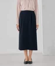 KBHCD03069 a.v.v(アー・ヴェ・ヴェ) サテンナロースカート【洗える/速乾/毛玉になりにくい/イージーケア】 ブラック