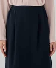 KBHCD03069 a.v.v(アー・ヴェ・ヴェ) サテンナロースカート【洗える/速乾/毛玉になりにくい/イージーケア】 ブラック