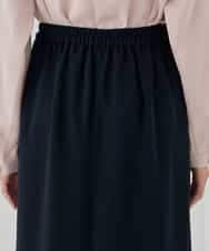 KBHCD03069 a.v.v(アー・ヴェ・ヴェ) サテンナロースカート【洗える/速乾/毛玉になりにくい/イージーケア】 ブラック
