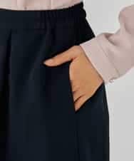 KBHCD03069 a.v.v(アー・ヴェ・ヴェ) サテンナロースカート【洗える/速乾/毛玉になりにくい/イージーケア】 ブラック