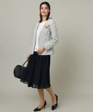 KBHCS06069 a.v.v(アー・ヴェ・ヴェ) 【洗濯機で洗える】シフォン消しプリーツスカート ブラック