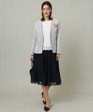 KBHCS06069 a.v.v(アー・ヴェ・ヴェ) 【洗濯機で洗える】シフォン消しプリーツスカート ブラック