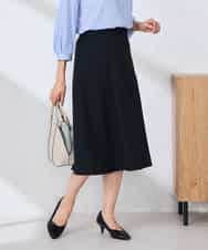 KBHFE20079 a.v.v(アー・ヴェ・ヴェ) 【洗える/UVカット】リネンライクストレッチフレアスカート ネイビー