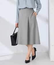 KBHFE20079 a.v.v(アー・ヴェ・ヴェ) 【洗える/UVカット】リネンライクストレッチフレアスカート ネイビー