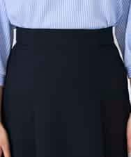 KBHFE20079 a.v.v(アー・ヴェ・ヴェ) 【洗える/UVカット】リネンライクストレッチフレアスカート ネイビー