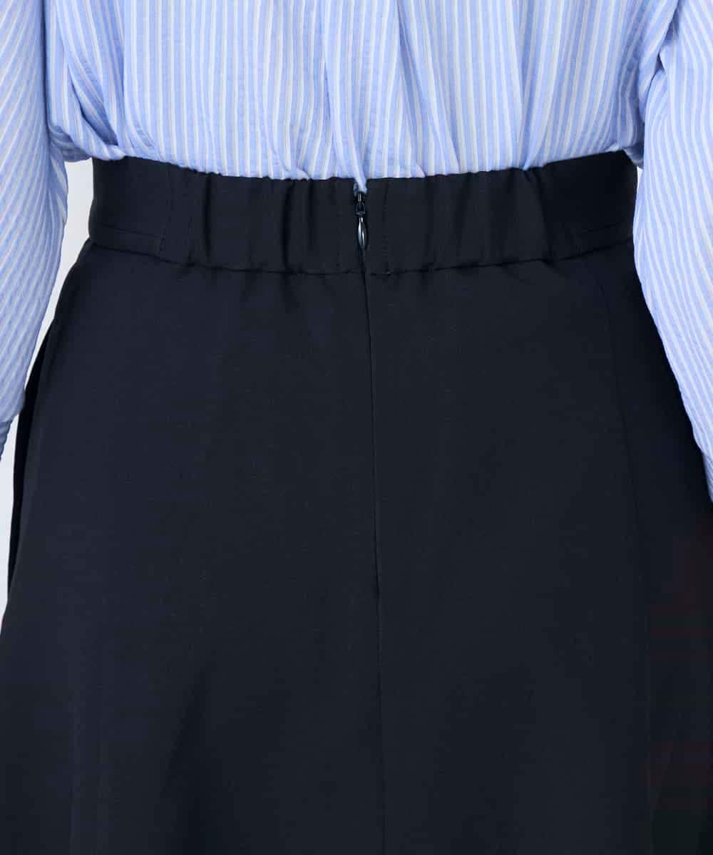 KBHFE20079 a.v.v(アー・ヴェ・ヴェ) 【洗える/UVカット】リネンライクストレッチフレアスカート ネイビー