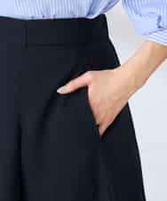 KBHFE20079 a.v.v(アー・ヴェ・ヴェ) 【洗える/UVカット】リネンライクストレッチフレアスカート ネイビー