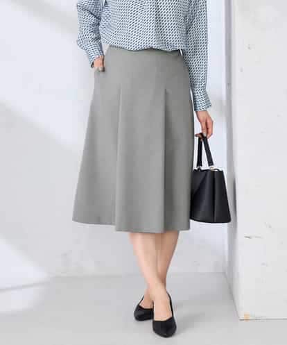 KBHFE20079 a.v.v 【低身長サイズ】【洗える/UVカット】リネンライクストレッチフレアスカート