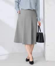 KBHFE20079 a.v.v(アー・ヴェ・ヴェ) 【洗える/UVカット】リネンライクストレッチフレアスカート グレー