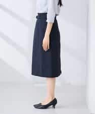 KBHFE21079 a.v.v(アー・ヴェ・ヴェ) 【洗える/UVカット】リネンライクストレッチタイトスカート ネイビー