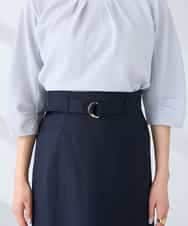 KBHFE21079 a.v.v(アー・ヴェ・ヴェ) 【洗える/UVカット】リネンライクストレッチタイトスカート ネイビー