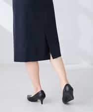 KBHFE21079 a.v.v(アー・ヴェ・ヴェ) 【洗える/UVカット】リネンライクストレッチタイトスカート ネイビー