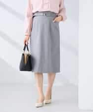 KBHFE21079 a.v.v(アー・ヴェ・ヴェ) 【洗える/UVカット】リネンライクストレッチタイトスカート グレー