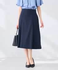 KBHGE30079 a.v.v(アー・ヴェ・ヴェ) 【接触冷感/イージーケア/UVカット/吸水速乾】サマーストレッチフレアスカート ネイビー