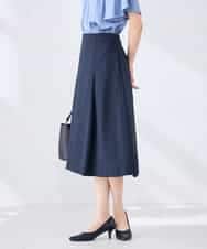 KBHGE30079 a.v.v(アー・ヴェ・ヴェ) 【接触冷感/イージーケア/UVカット/吸水速乾】サマーストレッチフレアスカート ネイビー