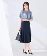 KBHGE30079 a.v.v(アー・ヴェ・ヴェ) 【接触冷感/イージーケア/UVカット/吸水速乾】サマーストレッチフレアスカート ネイビー