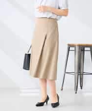 KBHGE30079 a.v.v(アー・ヴェ・ヴェ) 【接触冷感/イージーケア/UVカット/吸水速乾】サマーストレッチフレアスカート ネイビー