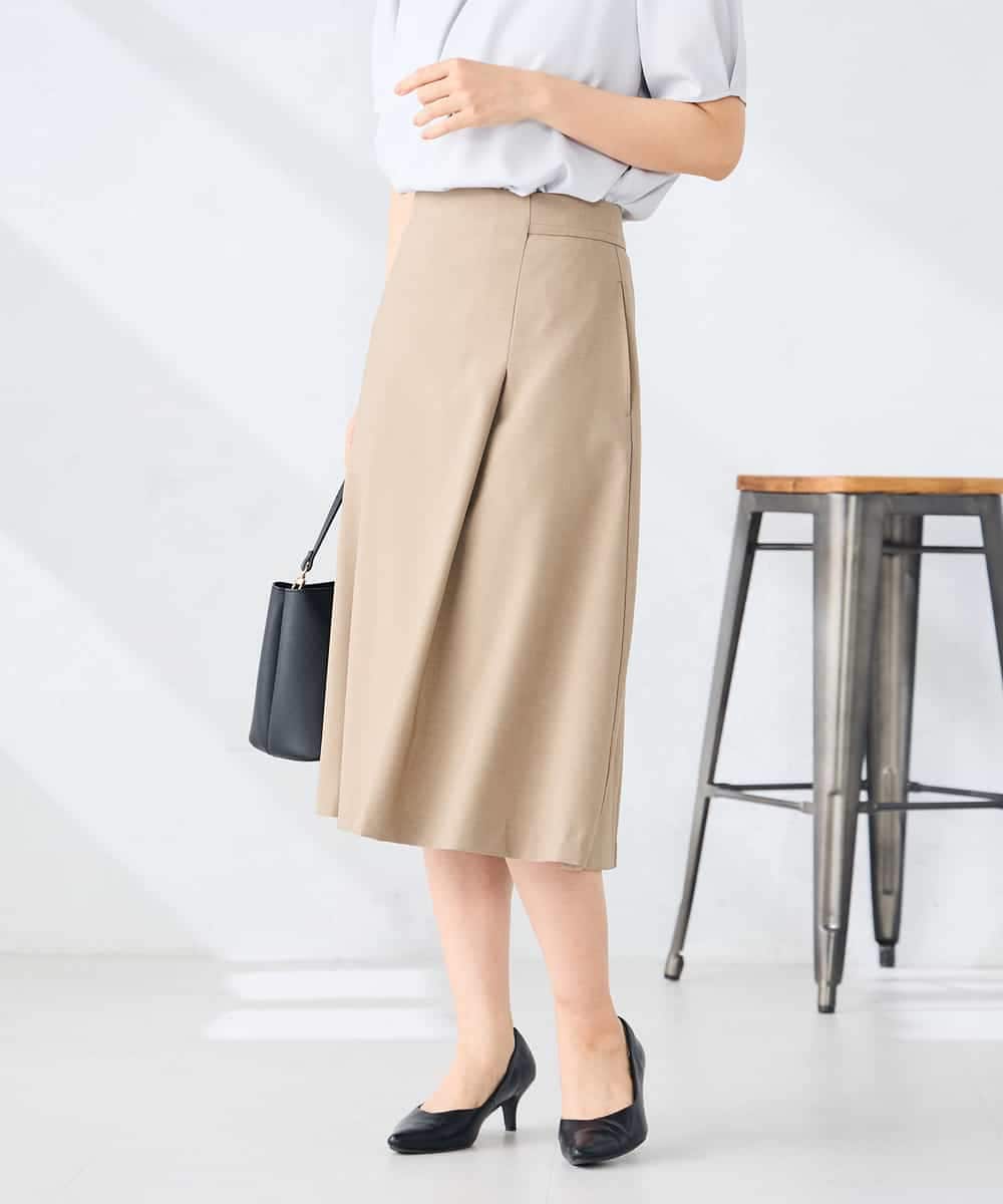 KBHGE30079 a.v.v(アー・ヴェ・ヴェ) 【接触冷感/イージーケア/UVカット/吸水速乾】サマーストレッチフレアスカート ネイビー