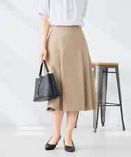 KBHGE30079 a.v.v(アー・ヴェ・ヴェ) 【接触冷感/イージーケア/UVカット/吸水速乾】サマーストレッチフレアスカート ネイビー