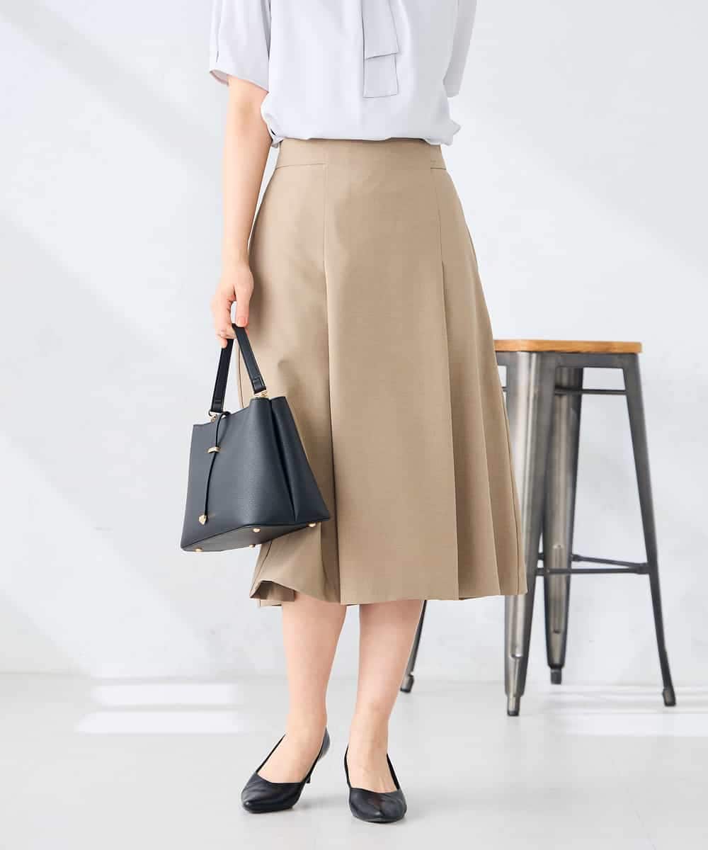 KBHGE30079 a.v.v(アー・ヴェ・ヴェ) 【接触冷感/イージーケア/UVカット/吸水速乾】サマーストレッチフレアスカート ネイビー