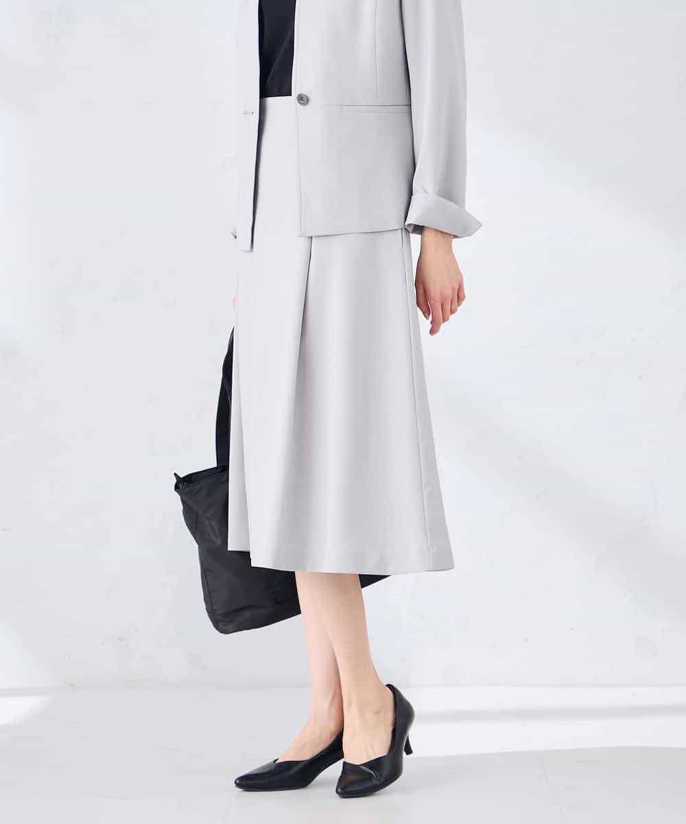 KBHGE30079 a.v.v(アー・ヴェ・ヴェ) 【接触冷感/イージーケア/UVカット/吸水速乾】サマーストレッチフレアスカート ネイビー