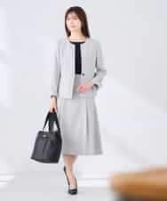 KBHGE30079 a.v.v(アー・ヴェ・ヴェ) 【接触冷感/イージーケア/UVカット/吸水速乾】サマーストレッチフレアスカート ネイビー