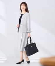 KBHGE30079 a.v.v(アー・ヴェ・ヴェ) 【接触冷感/イージーケア/UVカット/吸水速乾】サマーストレッチフレアスカート ネイビー