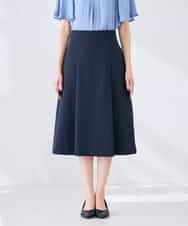 KBHGE30079 a.v.v(アー・ヴェ・ヴェ) 【接触冷感/イージーケア/UVカット/吸水速乾】サマーストレッチフレアスカート ネイビー