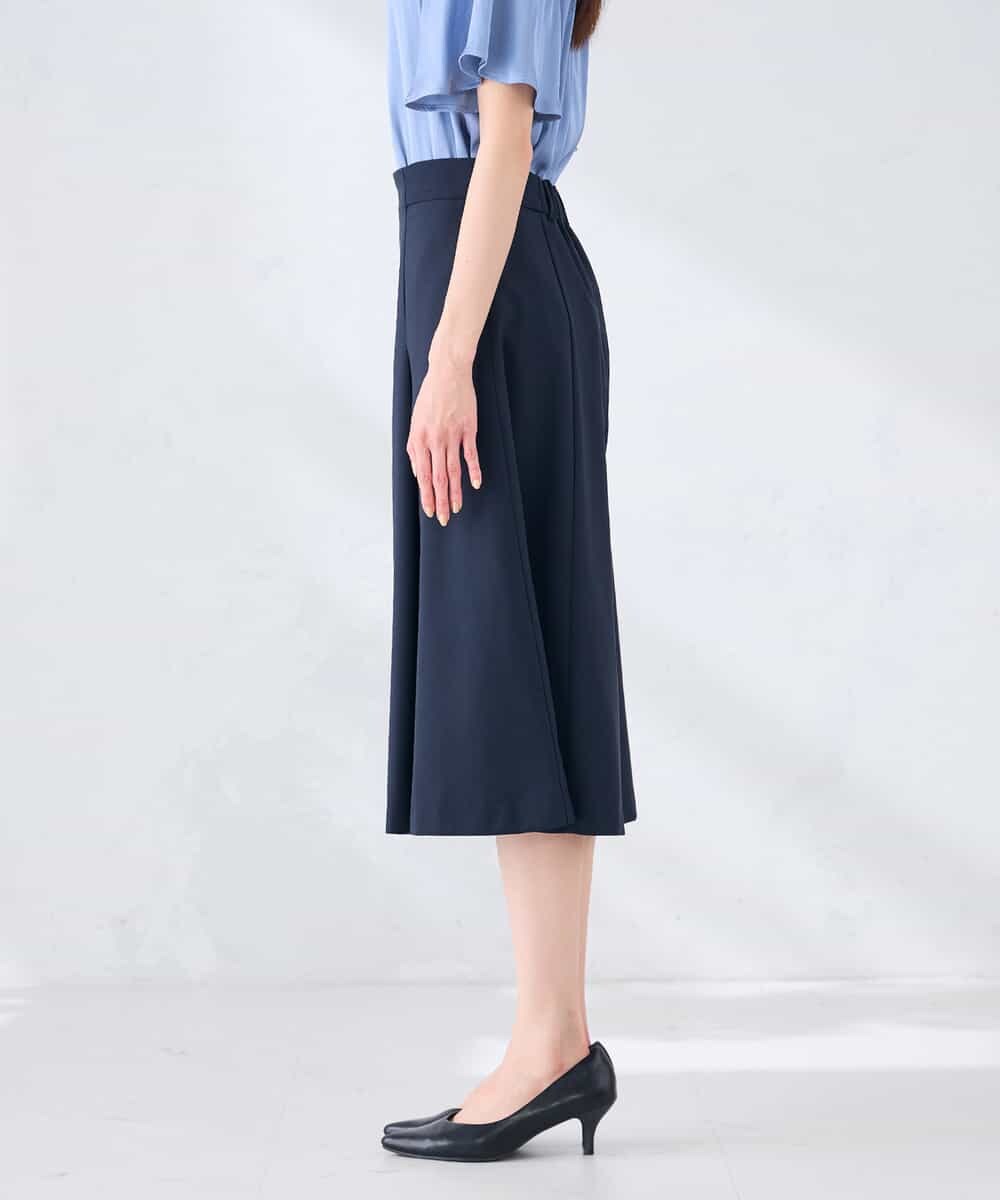 KBHGE30079 a.v.v(アー・ヴェ・ヴェ) 【接触冷感/イージーケア/UVカット/吸水速乾】サマーストレッチフレアスカート ネイビー