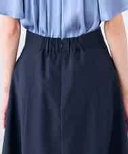 KBHGE30079 a.v.v(アー・ヴェ・ヴェ) 【接触冷感/イージーケア/UVカット/吸水速乾】サマーストレッチフレアスカート ネイビー