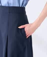 KBHGE30079 a.v.v(アー・ヴェ・ヴェ) 【接触冷感/イージーケア/UVカット/吸水速乾】サマーストレッチフレアスカート ネイビー